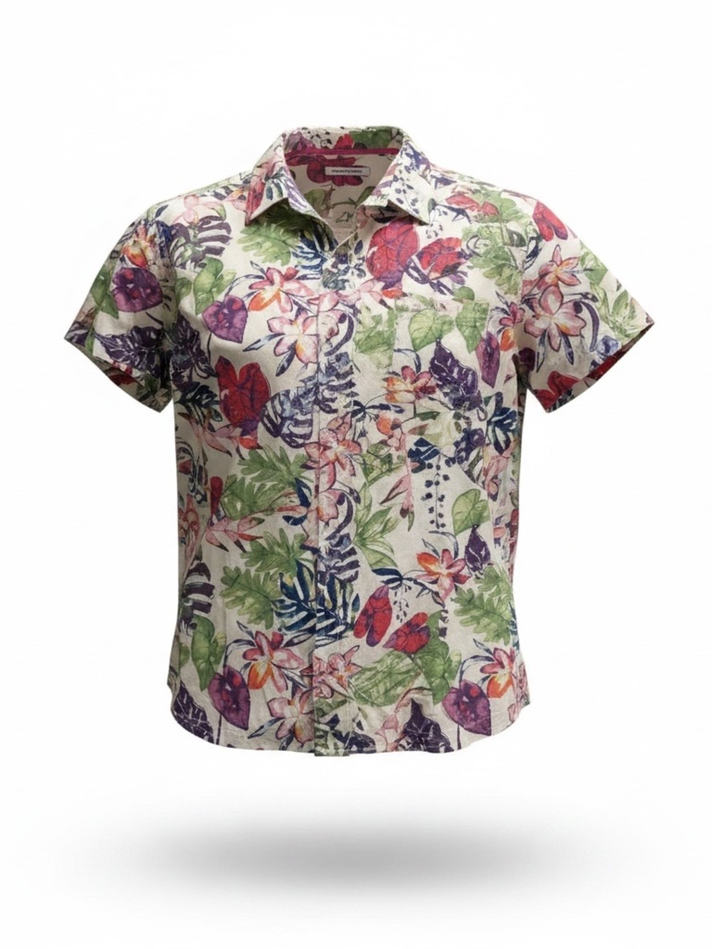 Tommy Bahama Floral Tropical Short-Sleeve Shirt - Green, Red, Purple